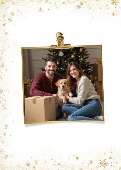 Weihnachts-Fotokarte Umzug 'New Home' mit Sternen 2