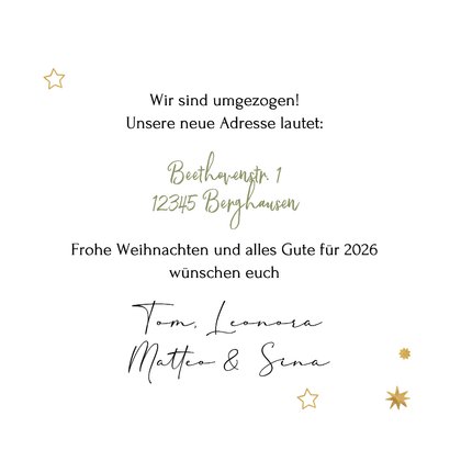 Weihnachts-Umzugskarte 'Merry New Home' Schlüssel & Fotos 3