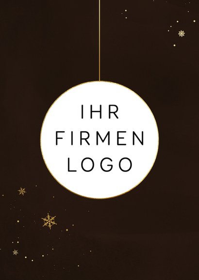 Weihnachtsfeier Einladung Firma Logo Schneekristall braun 2