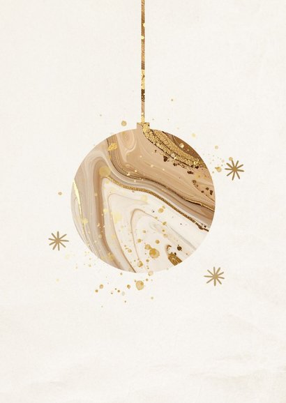 Weihnachtsfeier Einladungskarte Mamor Weihnachtskugel beige 2