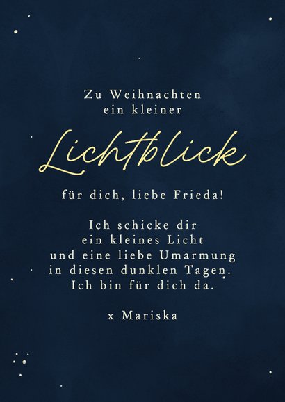 Weihnachtsgrüße Engel 'Lichtblick' 3