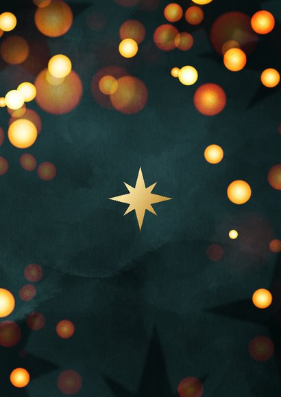 Weihnachtsgrüße geschäftlich Sterne & Goldschrift Rückseite