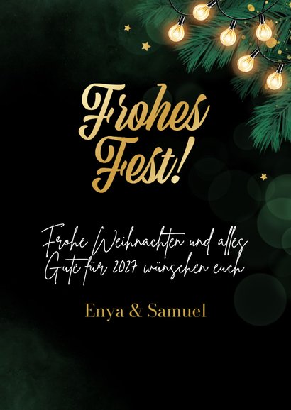 Weihnachtsgrüße Lichterkette, Weihnachtskugel mit Foto 3