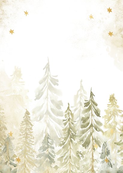 Weihnachtsgrüße Wald Aquarell Rückseite