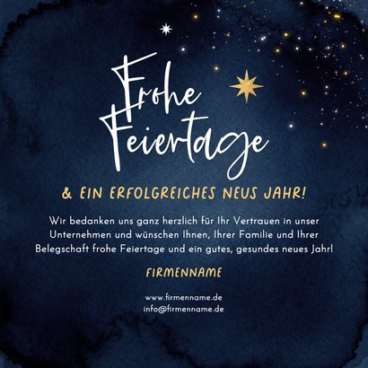 Weihnachtsgrußkarte Firmenlogo Foto 2026 Danke Sterne 3
