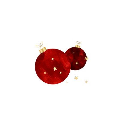 Weihnachtsgrußkarte Foto & rote Weihnachtskugeln 2