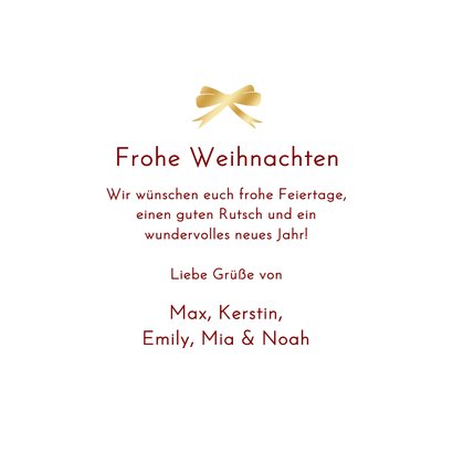 Weihnachtsgrußkarte Foto & rote Weihnachtskugeln  3