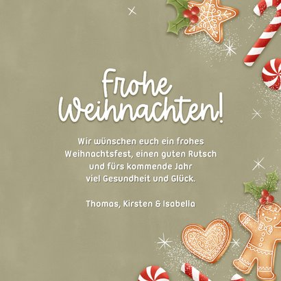 Weihnachtsgrußkarte Herz & Plätzchen Vintage 3