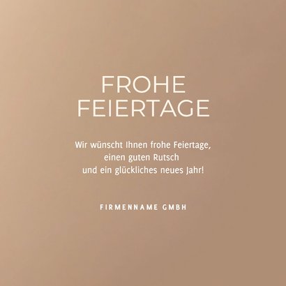 Weihnachtskarte 2026 hängende Zahlen beige geschäftlich 3