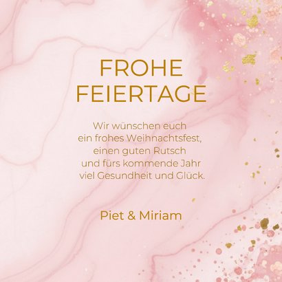 Weihnachtskarte 2026 rosa Marmor Jahreszahl 3