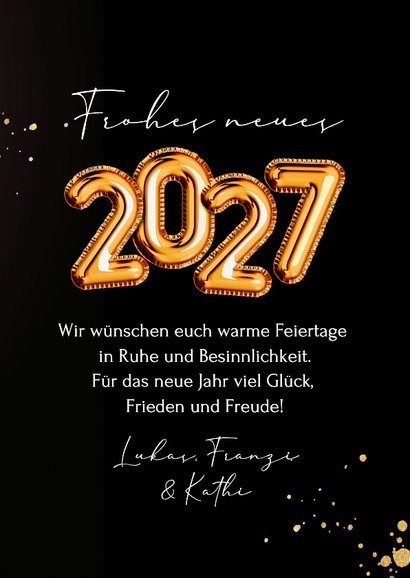 Weihnachtskarte 2027 Folienluftballons mit Foto 3