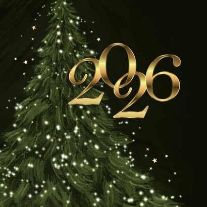 Weihnachtskarte 2027 Tannenbaum Lichtpunkte mit Logo 2