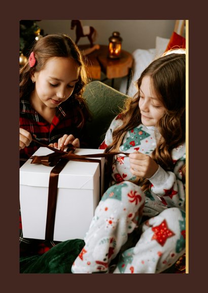 Weihnachtskarte 4 Fotos mit Schleife 2