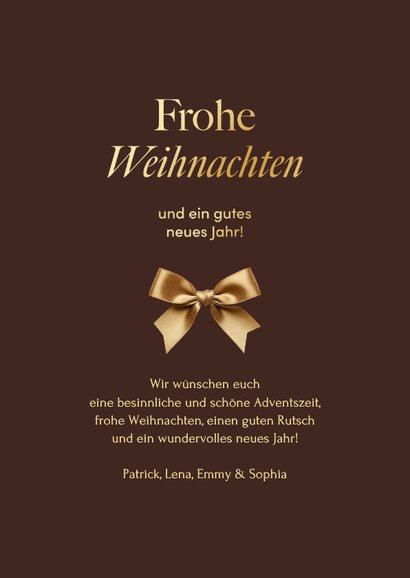 Weihnachtskarte 4 Fotos mit Schleife 3