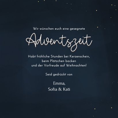 Weihnachtskarte 4 weiße Kerzen Adventszeit 3