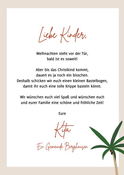 Weihnachtskarte Bastelbogen Weihnachtskrippe 3