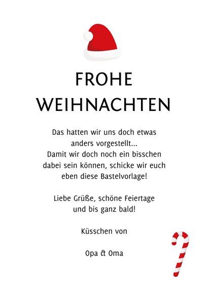 Weihnachtskarte Bastelvorlage für Zwei 3