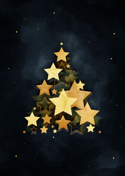 Weihnachtskarte Baum aus Sternen 2