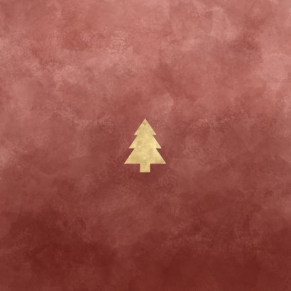 Weihnachtskarte Baum und Schrift in Goldoptik Rückseite