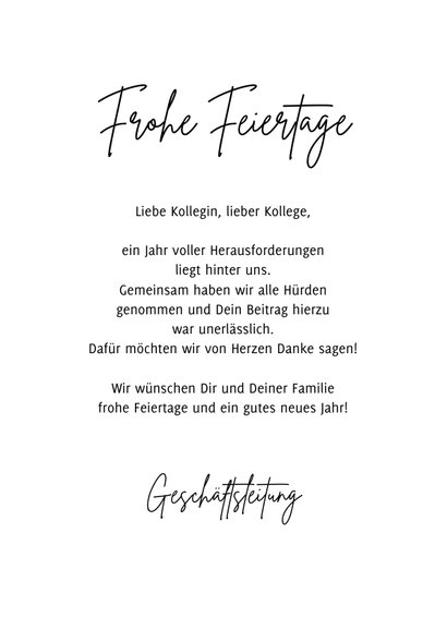 Weihnachtskarte Belegschaft mit Foto 'Thanks' 3