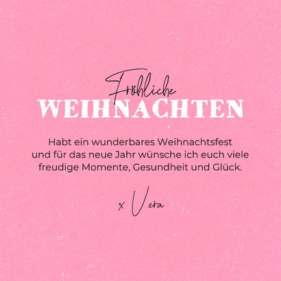Weihnachtskarte bunte Kugeln auf Pink 3