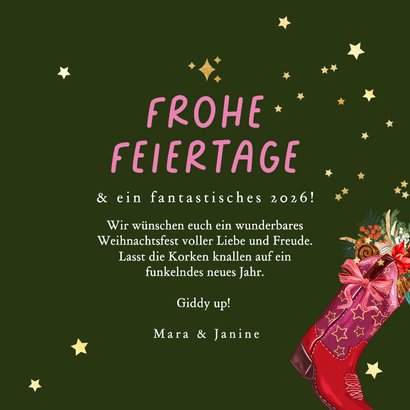 Weihnachtskarte Cowboystiefel 'Howdy Holidays' 3