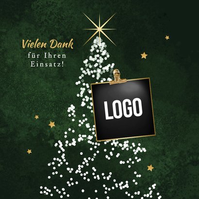 Weihnachtskarte Danke geschäftlich leuchtender Tannenbaum 2