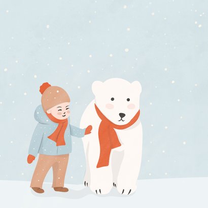Weihnachtskarte Eisbär & Junge 2