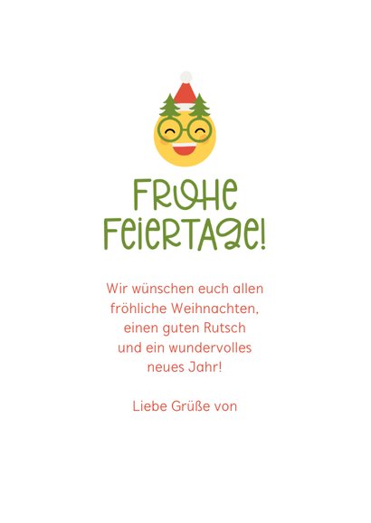 Weihnachtskarte Emoji mit Weihnachtsbrille 3