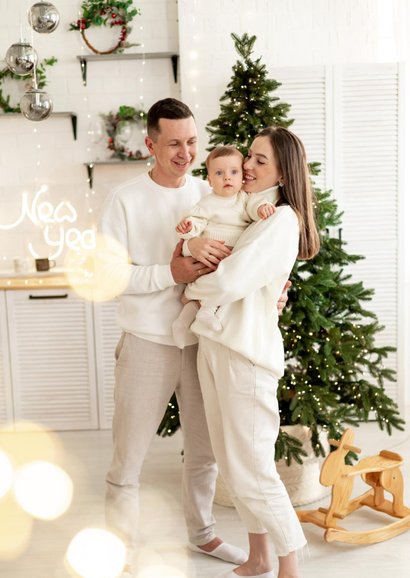 Weihnachtskarte Familie Fotoserie 'Merry Christmas' 2