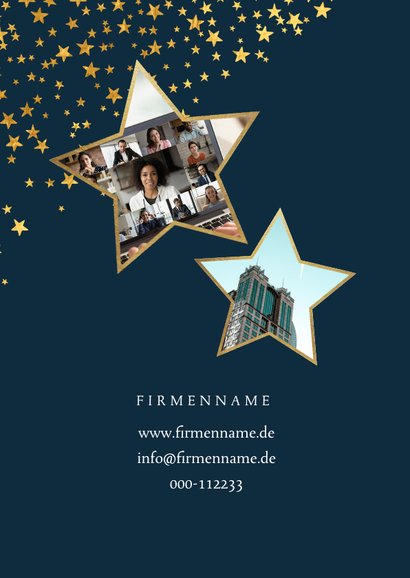 Weihnachtskarte Firma Foto Sternform & 'Warm wishes' 2