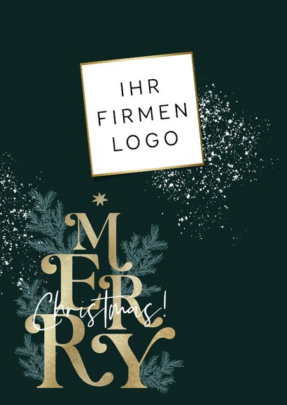 Weihnachtskarte Firma 'Merry Christmas' typografisch 2