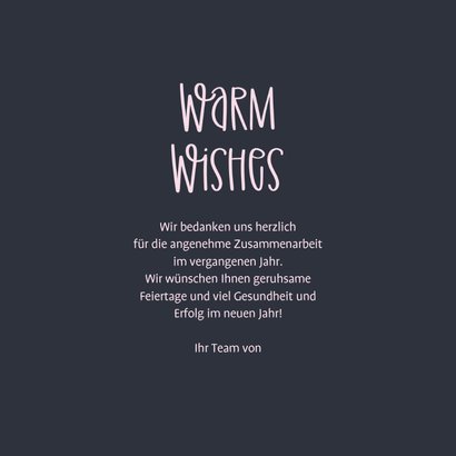 Weihnachtskarte Firma 'Warm Wishes' 3