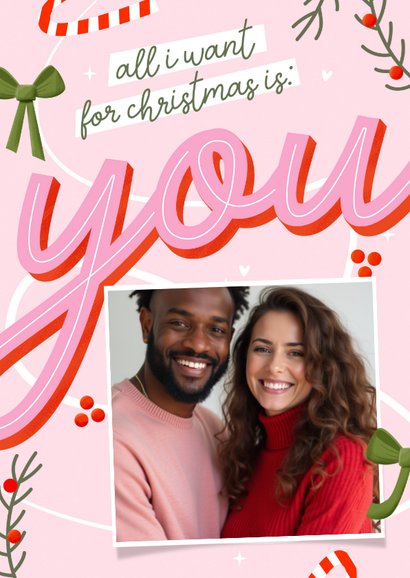 Weihnachtskarte Foto 'All I want for Christmas is you' 2