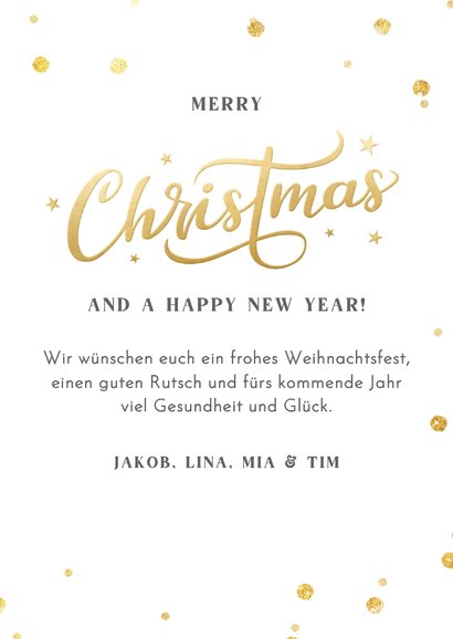 Weihnachtskarte Foto edler Schriftzug 'Merry Christmas' 3
