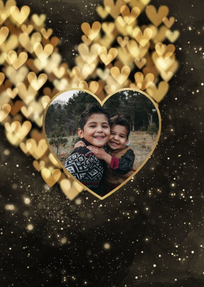 Weihnachtskarte Foto Herzform mit Gold 2