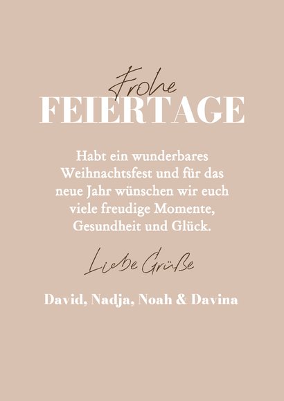 Weihnachtskarte Fotocollage 'liebevolle Weihnachten' beige 3