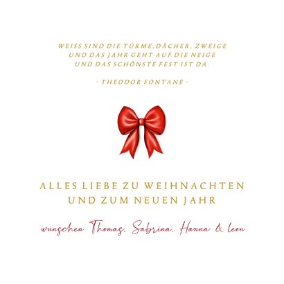 Weihnachtskarte Fotos auf Kranz mit Schleife 3