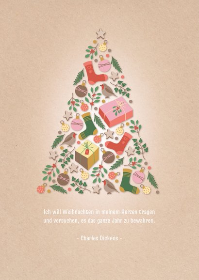 Weihnachtskarte fröhliche Weihnachtsbaum-Collage 2