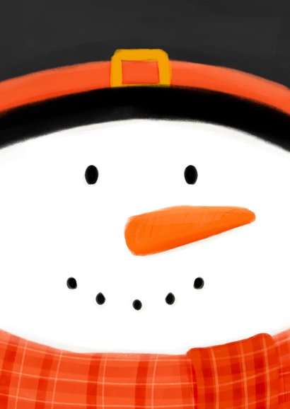 Weihnachtskarte fröhlicher Schneemann Gesicht  2