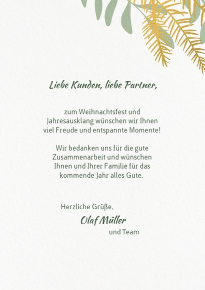 Weihnachtskarte 'Frohes Fest' botanisch 3