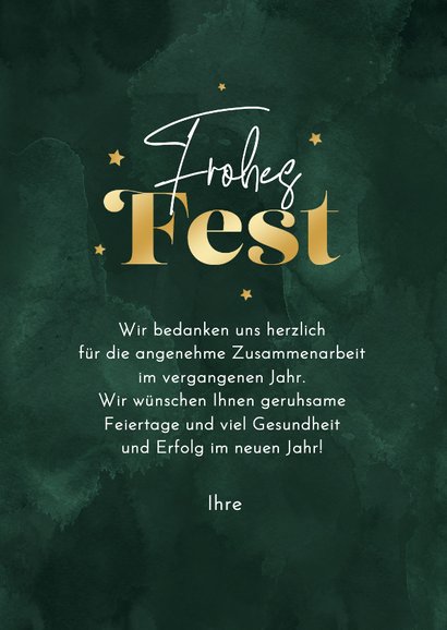 Weihnachtskarte 'Frohes Fest' gold SOS Kinderdörfer 3