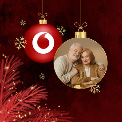 Weihnachtskarte 'Frohes Fest' rote Weihnachtskugel 2