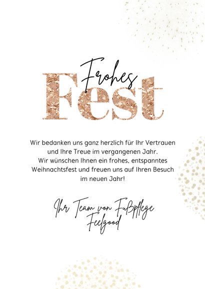 Weihnachtskarte für Fußpflege 3