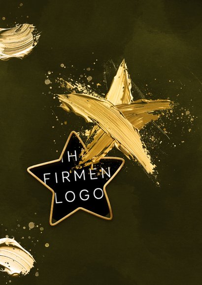 Weihnachtskarte gemalte Sterne Farbe Firmenlogo 2