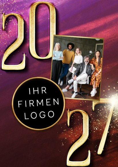 Weihnachtskarte geschäftlich 2027 elegant 2