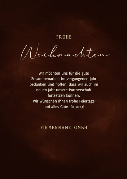 Weihnachtskarte geschäftlich dunkelrot Jahreszahl Goldlook 3