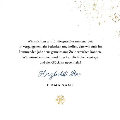 Weihnachtskarte geschäftlich Schneeflocke Gold 3