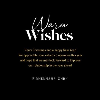 Weihnachtskarte Geschäftskunden Herz 'Warm Wishes' 3