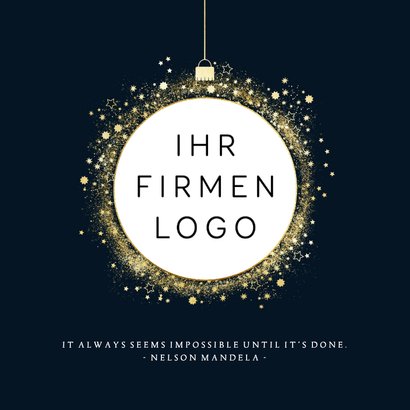 Weihnachtskarte Geschäftspartner Weihnachtskugel mit Gold 2